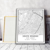 South Orange, New Jersey Modern Map Print 