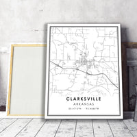 
              Clarksville, Arkansas Modern Map Print 
            