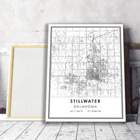 
              Stillwater, Oklahoma Modern Map Print 
            