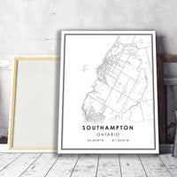 
              Southampton, Ontario Modern Style Map Print 
            