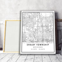 
              Shelby Township, Michigan Modern Map Print 
            