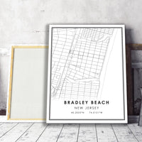 
              Bradley Beach, New Jersey Modern Map Print 
            