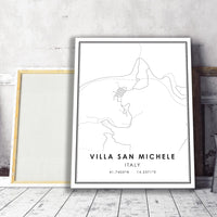 
              Villa San Michele, Italy Modern Style Map Print 
            
