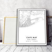 
              Cape May, New Jersey Modern Map Print 
            