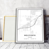 Wolfforth, Texas Modern Map Print 