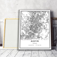 
              Austin, Texas Modern Map Print 
            