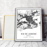 Rio de Janeiro, Brazil Modern Style Map Print