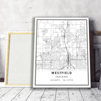 
              Westfield, Indiana Modern Map Print 
            