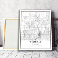 Westfield, Indiana Modern Map Print 