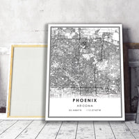 
              Phoenix, Arizona Modern Map Print 
            