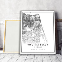 
              Virginia Beach, Virginia Modern Map Print 
            