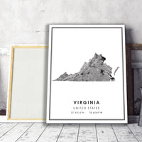 
              Virginia, United States Modern Style Map Print
            