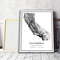 
              California, United States Modern Style Map Print 
            