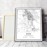 Napa, California Modern Map Print 