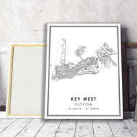 
              Key West, Florida Modern Map Print 
            