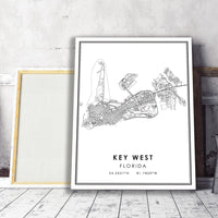 Key West, Florida Modern Map Print 