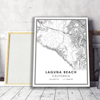 Laguna Beach, California Modern Map Print 