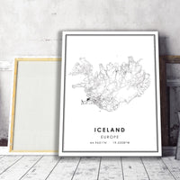
              Iceland, Europe Modern Style Map Print 
            
