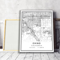 
              Chino, California Modern Map Print 
            