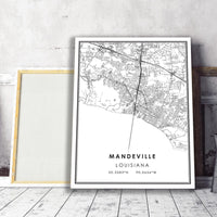
              Mandeville, Louisiana Modern Map Print
            
