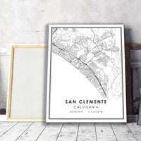 San Clemente, California Modern City Map Print
