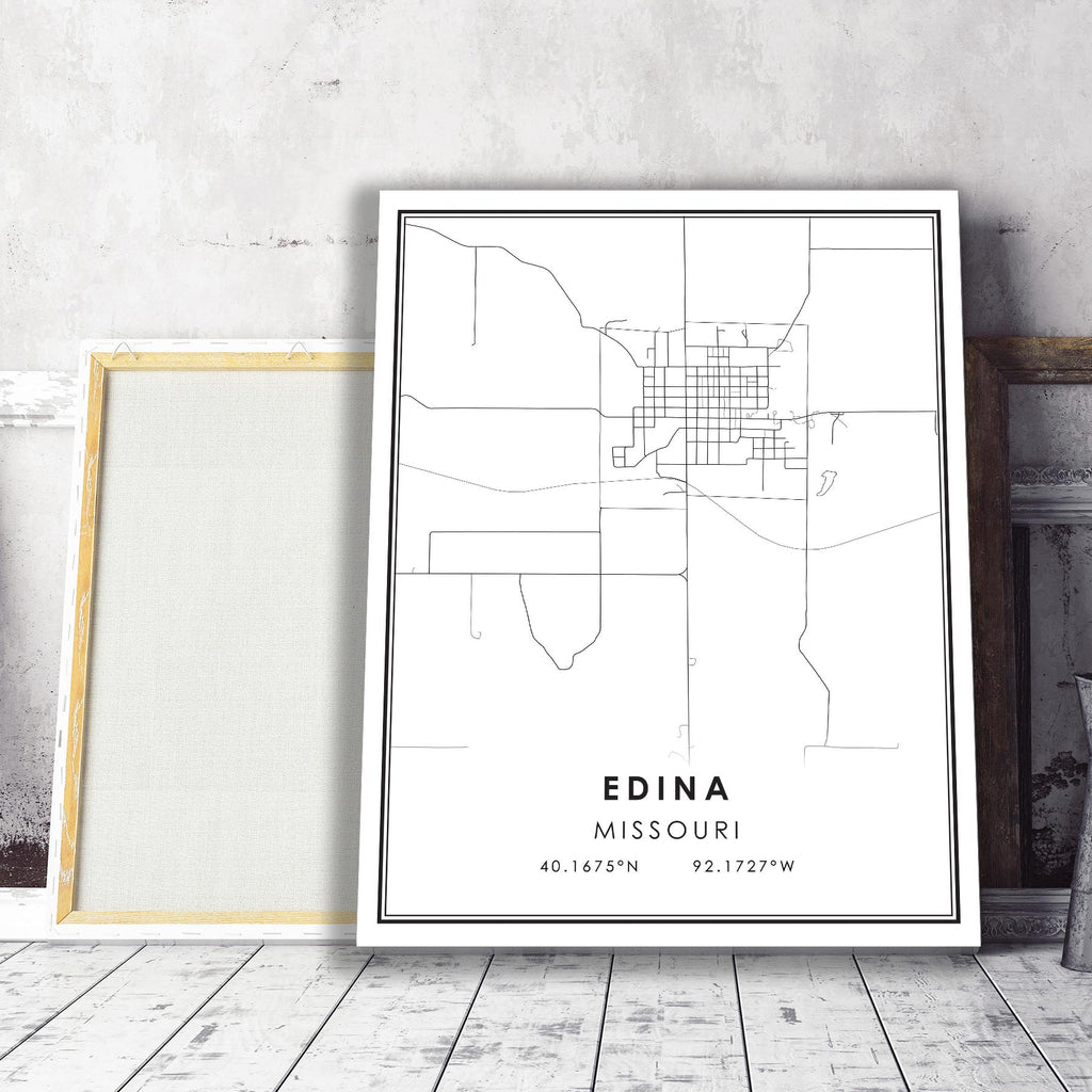 Edina, Missouri Modern Map Print 