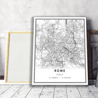 Rome, Italy Modern Style Map Print 