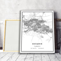 
              Eskisehir, Turkey Modern Style Map Print 
            