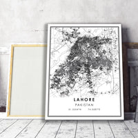
              Lahore, Pakistan Modern Style Map Print 
            