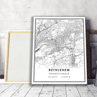 
              Bethlehem, Pennsylvania Modern Map Print 
            