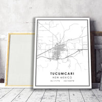 
              Tucumcari, New Mexico Modern Map Print 
            