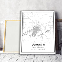 Tucumcari, New Mexico Modern Map Print 