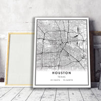 
              Houston, Texas Modern Map Print 
            