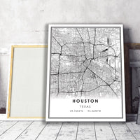 Houston, Texas Modern Map Print 