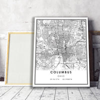 
              Columbus, Ohio Modern Map Print 
            