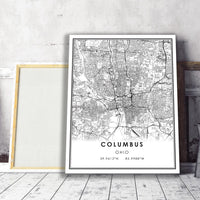Columbus, Ohio Modern Map Print 