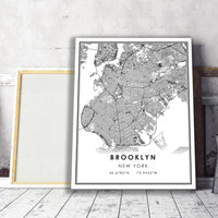 
              Brooklyn, New York Modern Map Print 
            