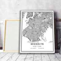 Brooklyn, New York Modern Map Print 