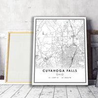 
              Cuyahoga Falls, Ohio Modern Map Print 
            