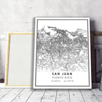 
              San Juan, Puerto Rico Modern Map Print 
            