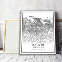 San Juan, Puerto Rico Modern Map Print 