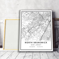 
              North Brunswick, New Jersey Modern Map Print 
            