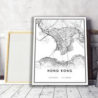 
              Hong Kong, Modern Style Map Print 
            