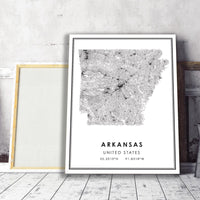 Arkansas, United States Modern Style Map Print 