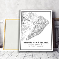 
              Hilton Head Island, South Carolina Modern Map Print 
            
