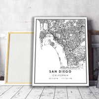 
              San Diego, California Modern Map Print 
            