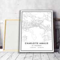 
              Charlotte Amalie, ST Thomas Modern Map Print 
            