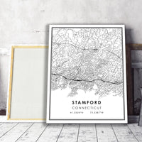 Stamford, Connecticut Modern Map Print 