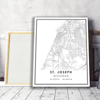 
              St. Joseph, Michigan Modern Map Print 
            