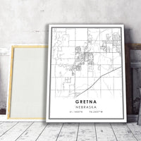 
              Gretna, Nebraska Modern Map Print 
            
